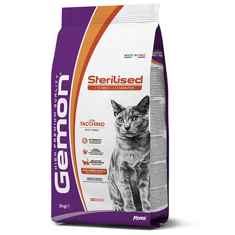 Gemon Cat Adult Sterilised Tacchino 2 kg Per Gatti